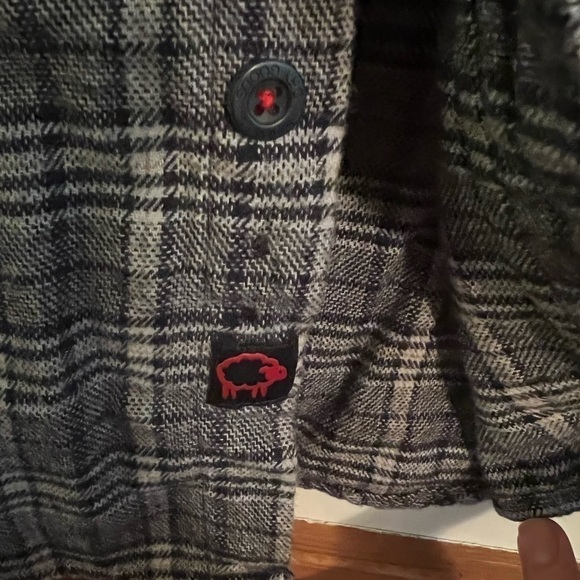 Woolly Dry Goods Cotton/Wool Navy/Gray Plaid Button Down - Picture 9 of 12